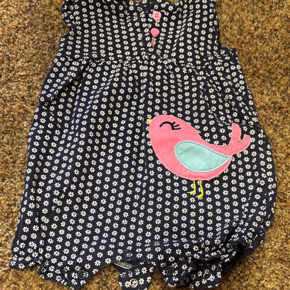Carter's Navy and Pink Bird One Piece